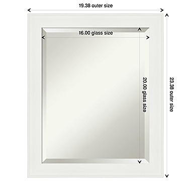 Amanti Art Vanity 19-Inch x 23-Inch Narrow Framed Bathroom Vanity Mirror in White. View a larger version of this product image.