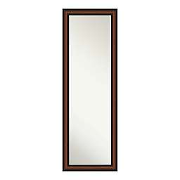Amanti Art Yale Walnut 17-Inch x 51-Inch Framed On the Door Mirror in Brown
