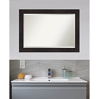 Amanti Art Furniture Espresso 41-Inch x 29-Inch Framed Bathroom Vanity Mirror in Brown. View a larger version of this product image.