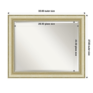 Amanti Art Textured Light 33-Inch x 27-Inch Framed Bathroom Vanity Mirror in Gold. View a larger version of this product image.