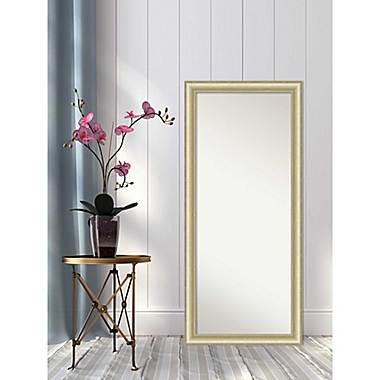 Amanti Art Textured Light 29-Inch x 65-Inch Framed Full Length Floor/Leaner Mirror in Gold. View a larger version of this product image.