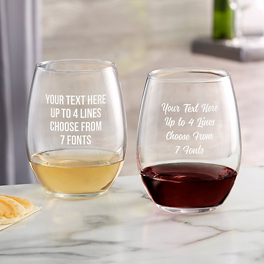 Personalize your wine glass with your own text or image Laser Engraved Custom Wine Glass 