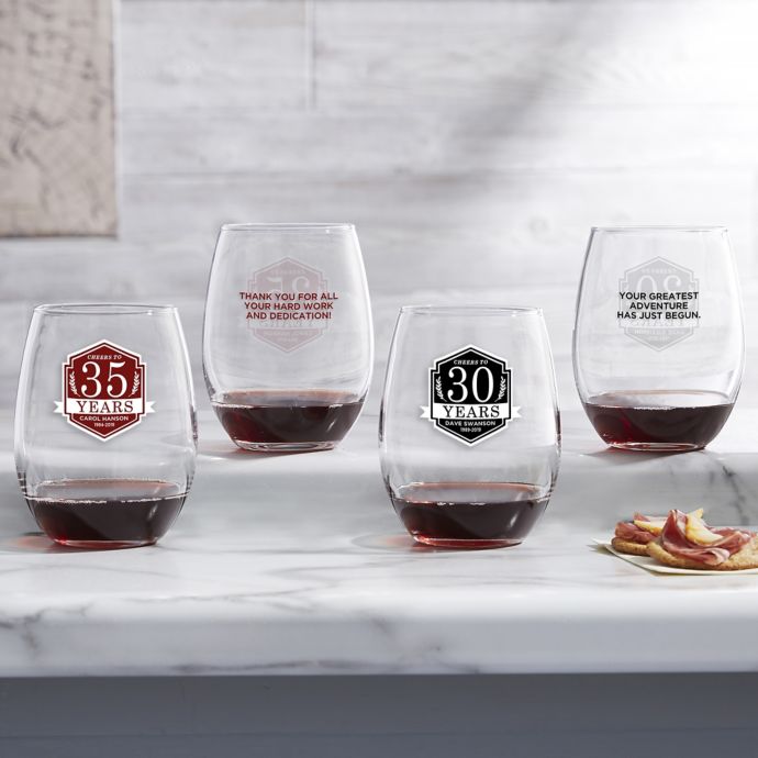 Retirement Personalized 21oz. Stemless Wine Glass Bed Bath and Beyond