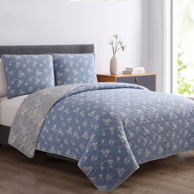 Sally Floral 3-Piece Reversible Quilt Set | Bed Bath & Beyond