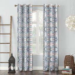 Sun Zero® Nepal Global Medallion Print 95-Inch Blackout Curtain Panel in Stone (Single)
