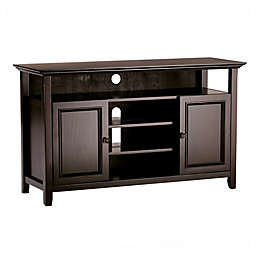 Simpli Home Amherst Solid Wood TV Media Stand in Hickory Brown