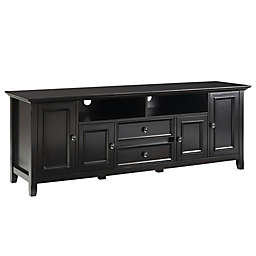 Simpli Home Amherst Solid Wood 72-Inch Wide TV Media Stand in Hickory Brown