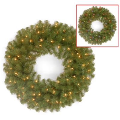 National Tree 24-Inch North Valley Spruce Wreath Pre-Lit with 50 Color Changing LED Lights