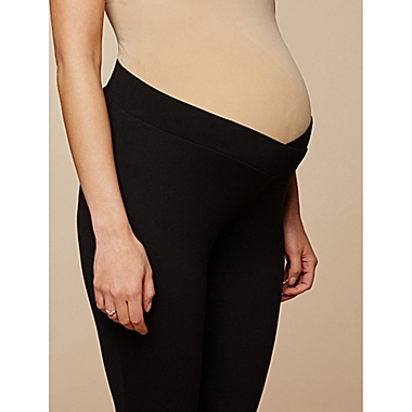 Motherhood Maternity&reg; Medium 2-Pack BumpStart Under Belly Maternity Leggings in Black/Grey. View a larger version of this product image.