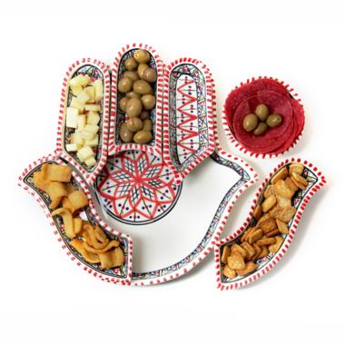 Kamsah Red Hamsa 12-Inch Dip Set. View a larger version of this product image.