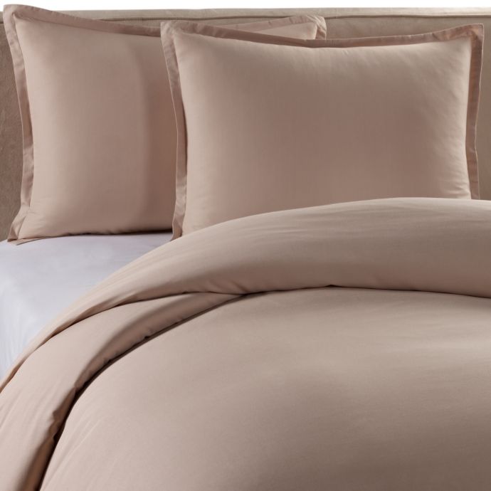 Pure Beech Percale Duvet Cover Set In Taupe Bed Bath Beyond