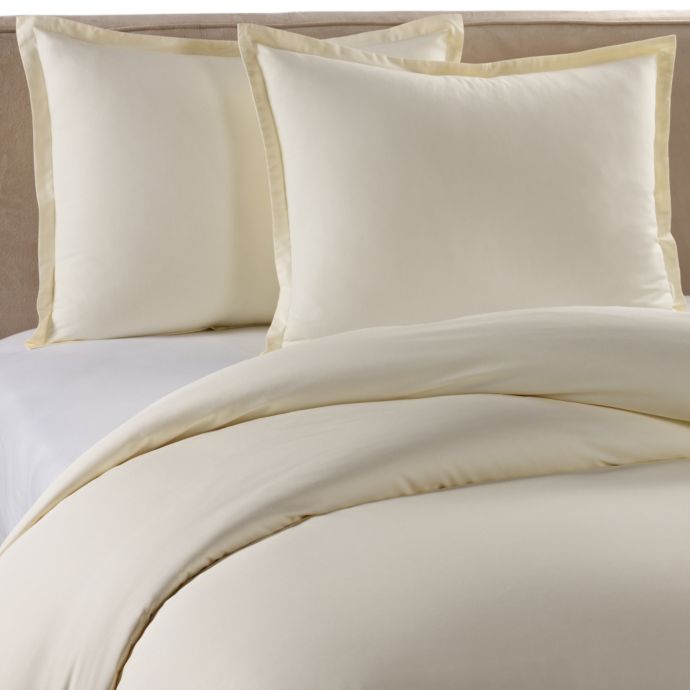 Pure Beech Percale Duvet Cover Set In Cream Bed Bath Beyond