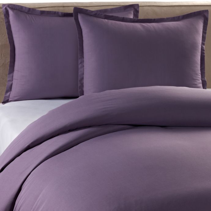 Pure Beech Percale Duvet Cover Set In Purple Bed Bath Beyond