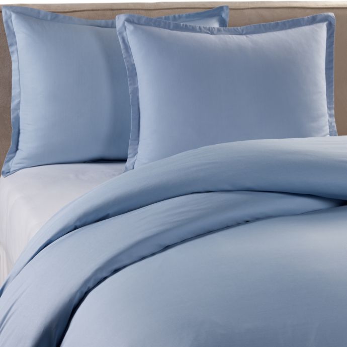 Pure Beech Percale Duvet Cover Set In Blue Bed Bath Beyond