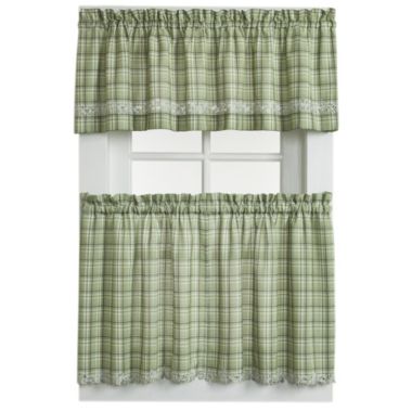 Dover Window Curtain Valance in Green. View a larger version of this product image.