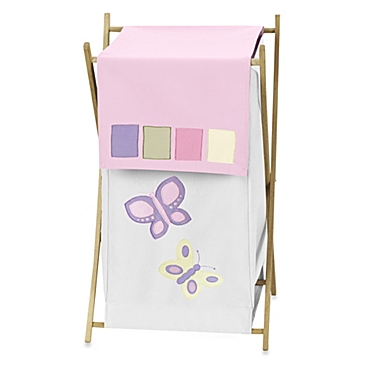Sweet Jojo Designs&reg; Butterfly Laundry Hamper in Pink/Purple. View a larger version of this product image.