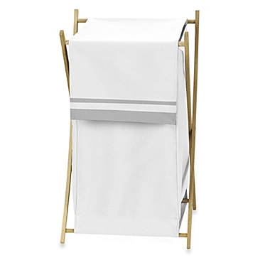 Sweet Jojo Designs Hotel Laundry Hamper in White/Grey. View a larger version of this product image.