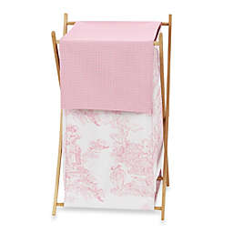 Sweet Jojo Designs French Toile Laundry Hamper in Pink/White