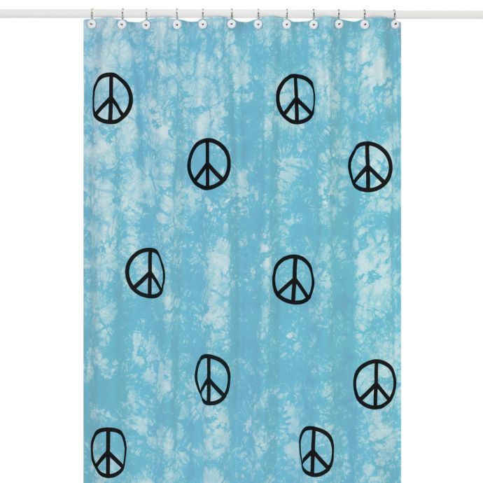 Sweet Jojo Designs Peace Out Shower Curtain In Blue Bed Bath