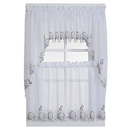 Isabella Window Curtain Tier Pairs in White/Lilac