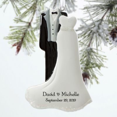 personalized bride groom christmas ornaments