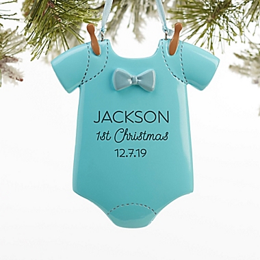 Baby Boy Bodysuit Christmas Ornament. View a larger version of this product image.