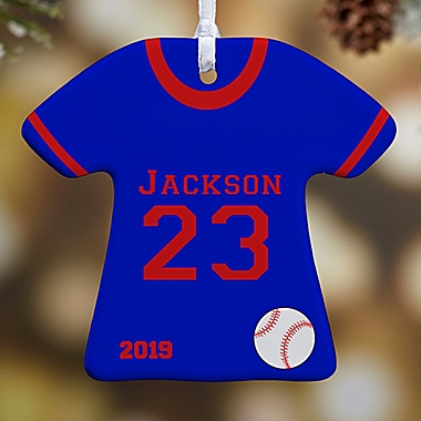 Sports Jersey T-Shirt 1-Sided Christmas Ornament. View a larger version of this product image.