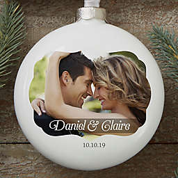 Wedding Day Photo Personalized Globe Ornament