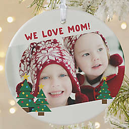 1-Sided Matte Holiday Hugs & Kisses Personalized Ornament- Large