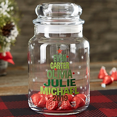 Christmas Family Tree Personalized Candy Jar. View a larger version of this product image.