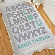 Alphabet Message Personalized Sherpa Baby Blanket Collection