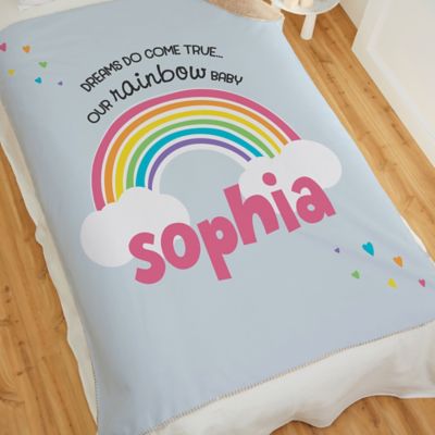 personalized rainbow baby blanket