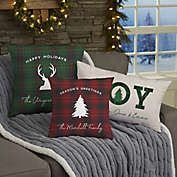 Christmas Plaid Personalized Plaid Throw Pillow Collection
