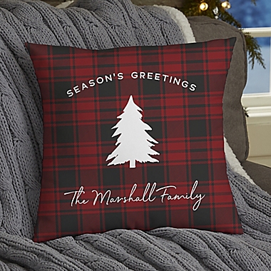 Christmas Plaid Personalized Plaid Throw Pillow Collection. View a larger version of this product image.