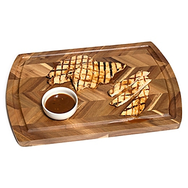 Lipper International 18-Inch x 12-Inch Acacia Herringbone Chopping Board. View a larger version of this product image.