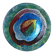 Jasmine Art Glass Circles of Color Fused Glass Plate