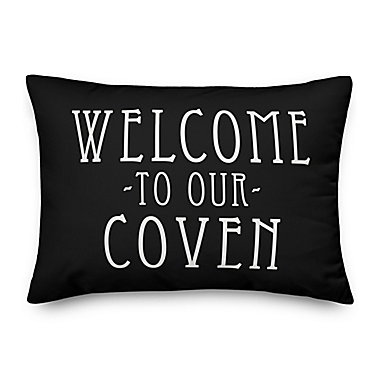 Designs Direct &quot;Welcome to our Coven&quot; Rectangle Throw Pillow in Black. View a larger version of this product image.