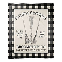 Salem Sisters Broomstick Co. 50x60 Throw in WHITE