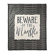 Beware of the Momster 50x60 Throw in BLACK