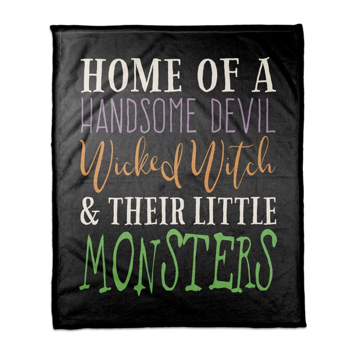 Handsome Devil Wicked Witch 50x60 Throw in BLACK Bed