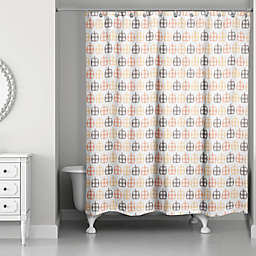 Plaid Pumpkin Pattern 71x74 Shower Curtain