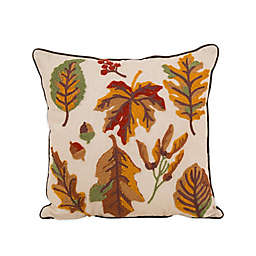 glitzhome® Fall Leaves Square Throw Pillow in Beige