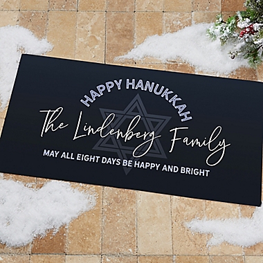 Happy Hanukkah Personalized Door Mat. View a larger version of this product image.