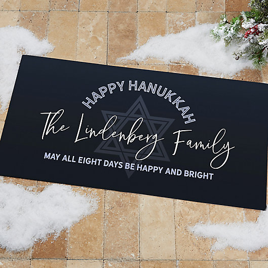 Alternate image 1 for Happy Hanukkah Personalized Door Mat