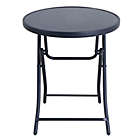 Alternate image 1 for Folding 24-Inch Glass Bistro Table in Navy
