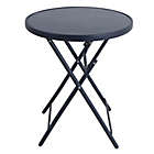 Alternate image 2 for Folding 24-Inch Glass Bistro Table in Navy