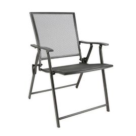 Folding Mesh Patio Furniture Collection In Black Bed Bath Beyond