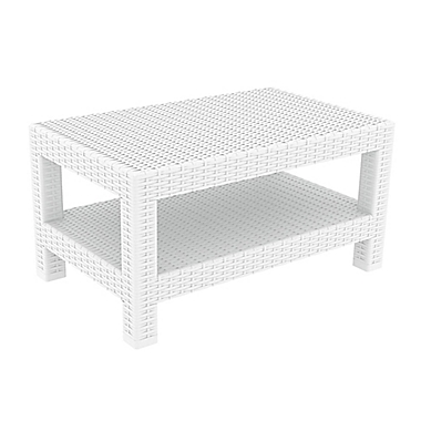 Monaco Wickerlook 4-Piece Patio Furniture Set in White. View a larger version of this product image.