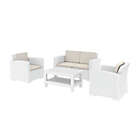 Alternate image 3 for Monaco Wickerlook 4-Piece Patio Furniture Set in White