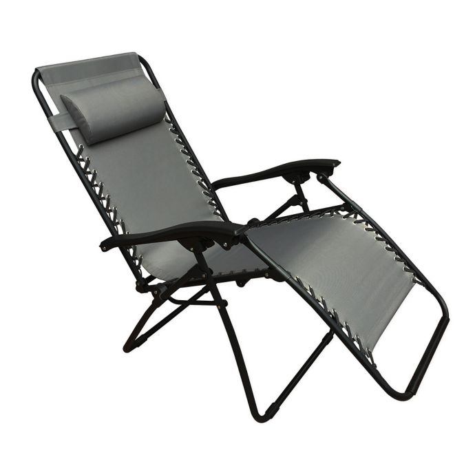 Folding Relaxer Chair in Grey | Bed Bath & Beyond